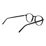 Andy Wolf Black Unisex Glasses Frame, acetate full-rim design with demo lenses, size 54-18-145, panto style for versatile fashion.