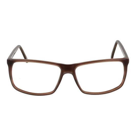 Andy Wolf Brown Unisex Glasses Frame, full-rim, acetate, rectangle shape, includes branded case. Size: 57-14-145 mm, demo lenses.