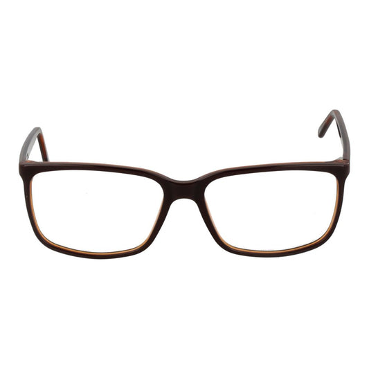Andy Wolf Brown Unisex Glasses Frame, full-rim acetate rectangle design with demo lenses in brown color