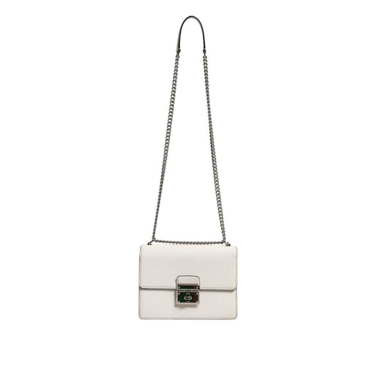 Dolce & Gabbana White Rosalia Small Calfskin Chain Shoulder Strap Bag