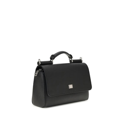 Dolce & Gabbana Black Calf Leather Bos Taurus Shoulder Bag