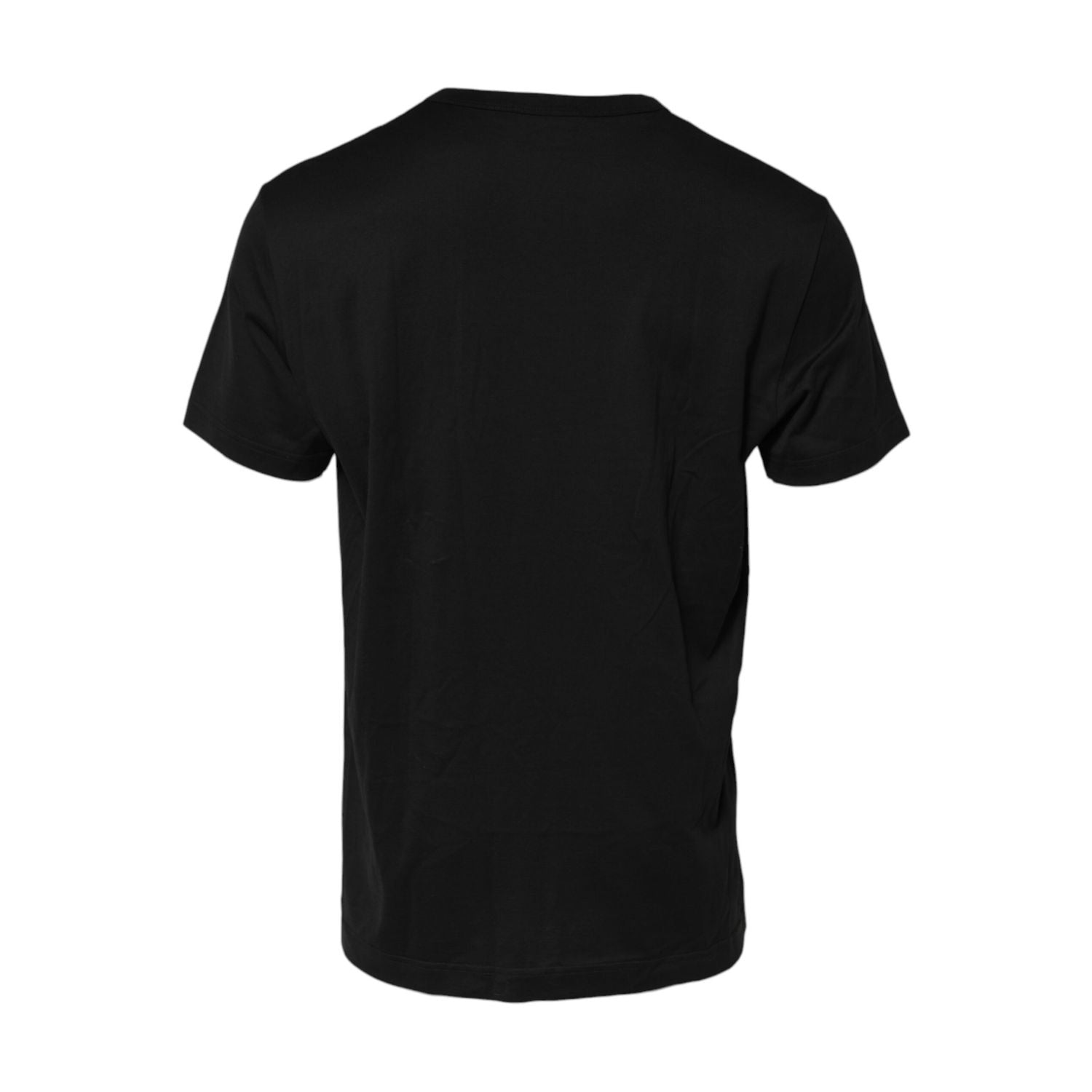 Dolce & Gabbana Black Embossed Logo Cotton Crew Neck T-shirt