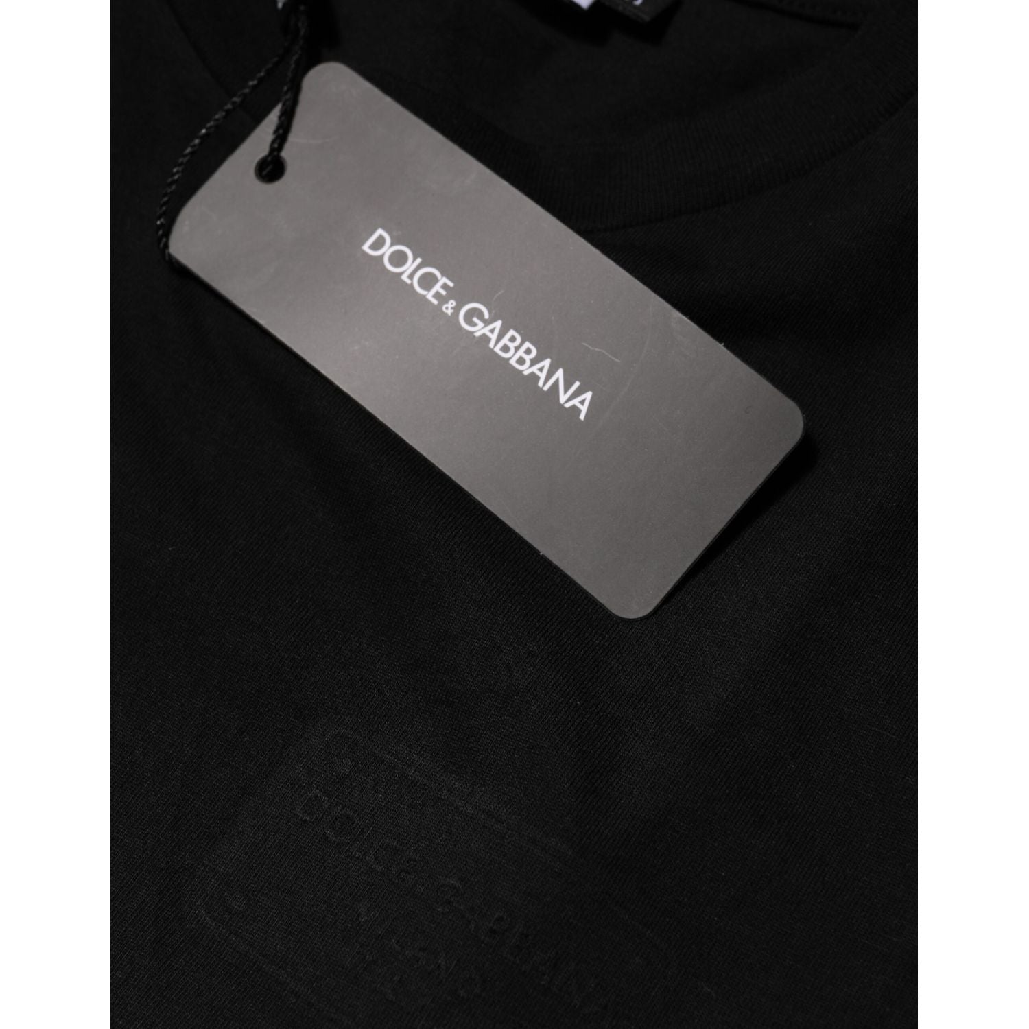 Dolce & Gabbana Black Cotton Crew Neck Short Sleeves T-shirt