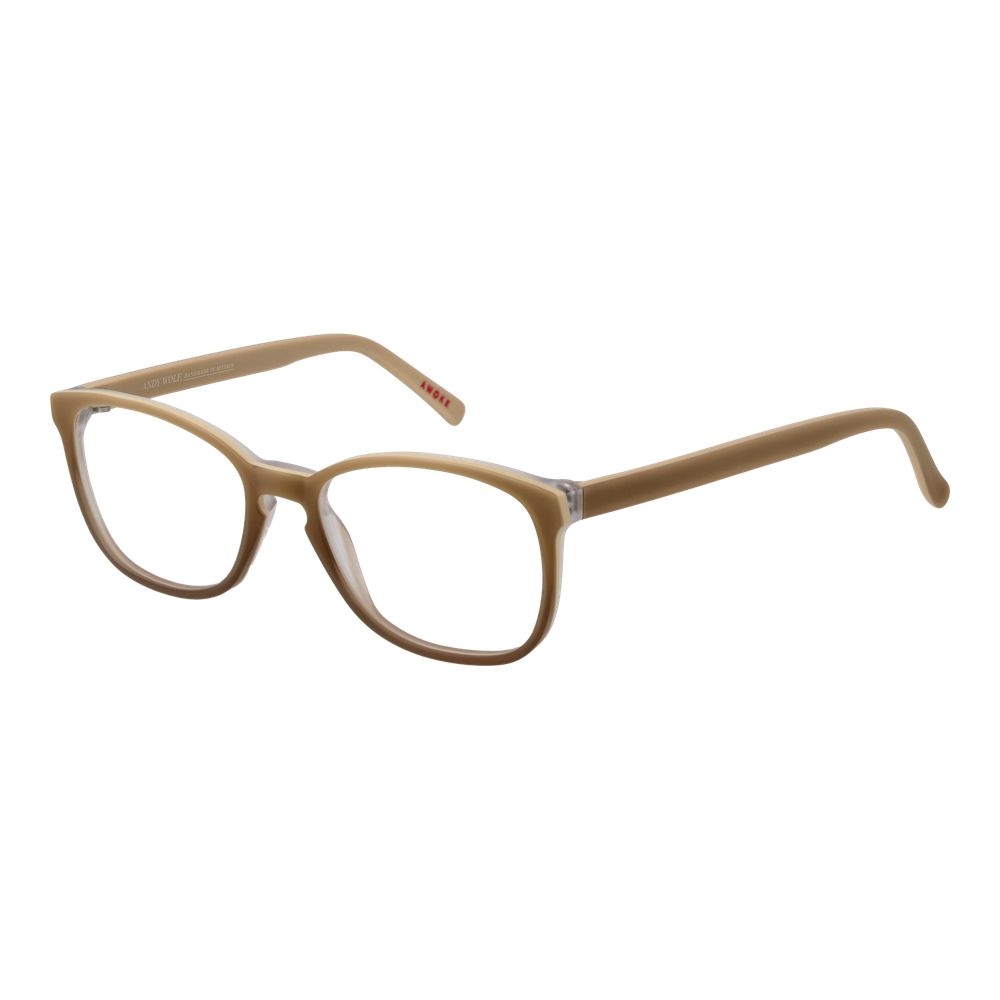 Andy Wolf Beige Unisex Glasses Frame, full-rim acetate, size 50-16-135, includes branded case