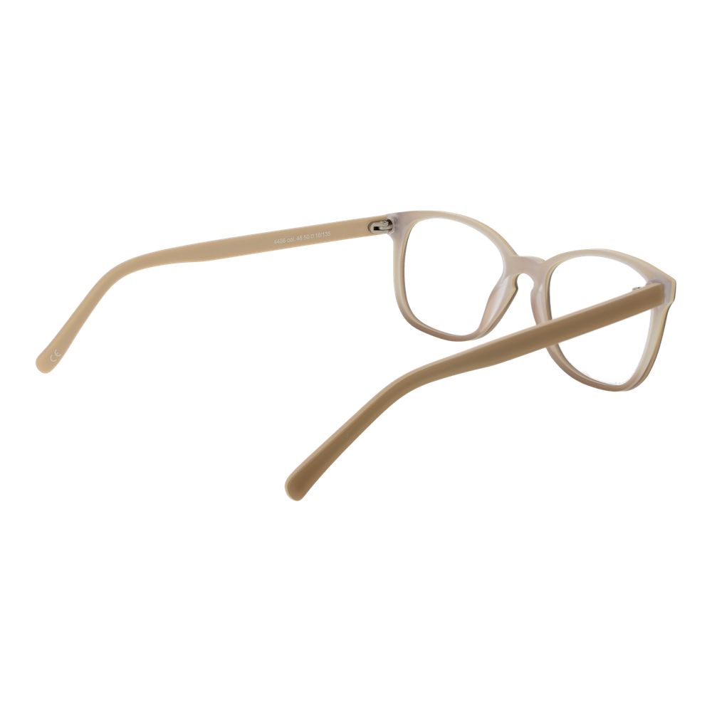 Andy Wolf Beige Unisex Glasses Frame in acetate with full-rim style and demo lenses, shown from a backside angle.