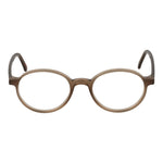 Andy Wolf Beige Unisex Glasses Frame, oval full-rim acetate design with demo lenses, includes branded case.