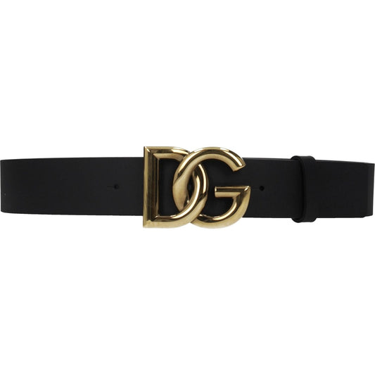 Dolce & Gabbana Black Leather Regular Belts