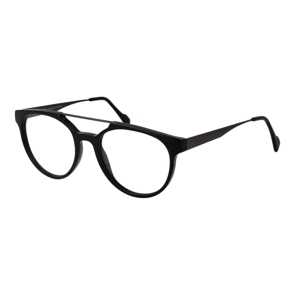 Andy Wolf Black Unisex Glasses Frame in full-rim black acetate, featuring demo lenses, size 52-18-140.