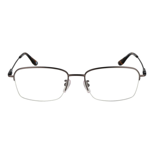 BMW Black Men Glasses Frame, titanium half-rim rectangle with demo plastic lenses, size 56-18-145, branded case included
