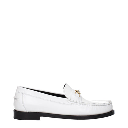 Versace White Leather Slip-On Loafers