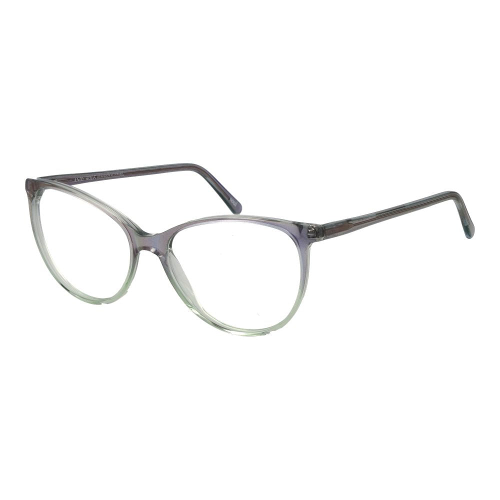Andy Wolf Gray Unisex Glasses Frame in acetate with full-rim cat eye design, size 55-15-140, featuring demo lenses and branded case.