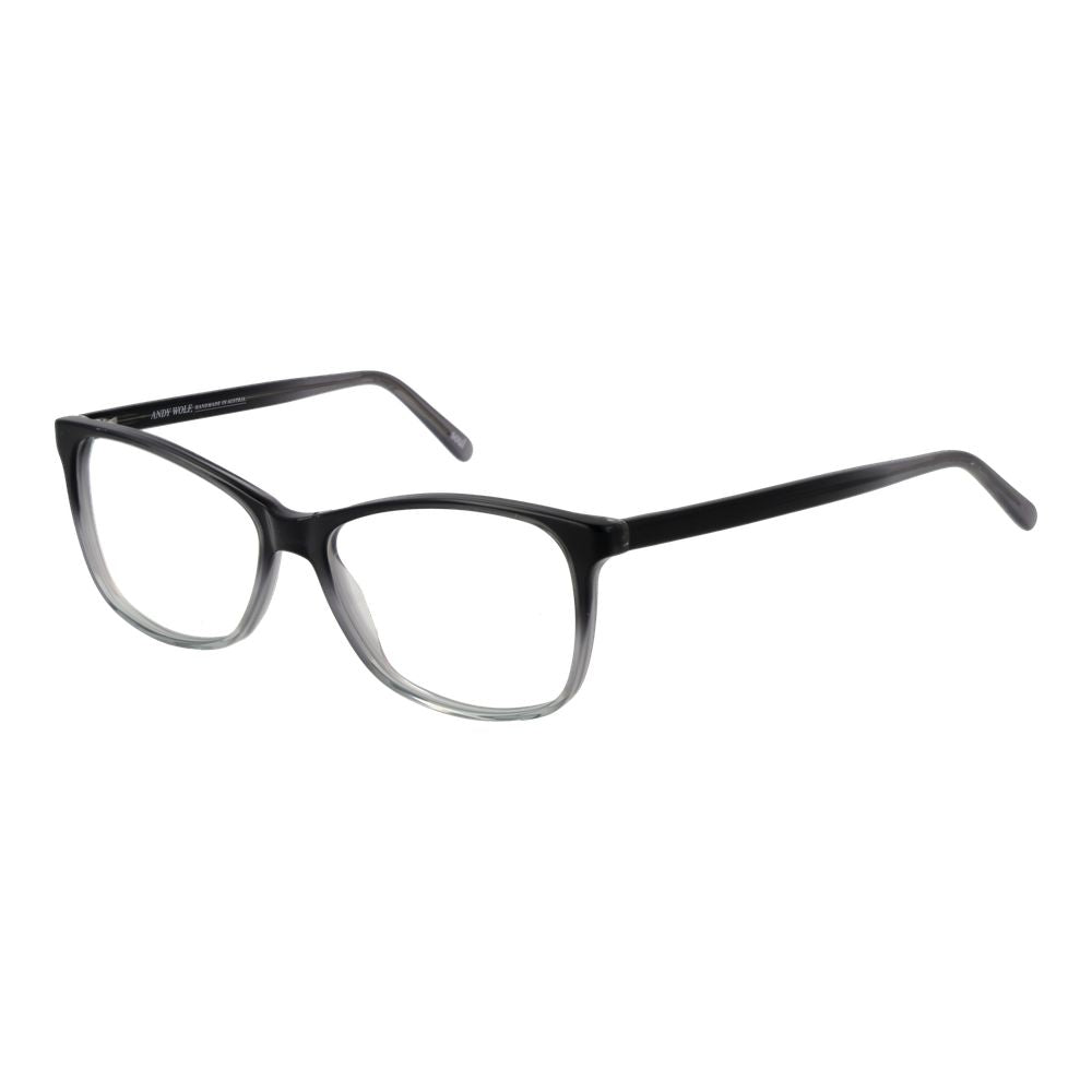 Andy Wolf Black Unisex Glasses Frame in acetate with full-rim cat eye style, lens width 55, bridge 14, temples 140.