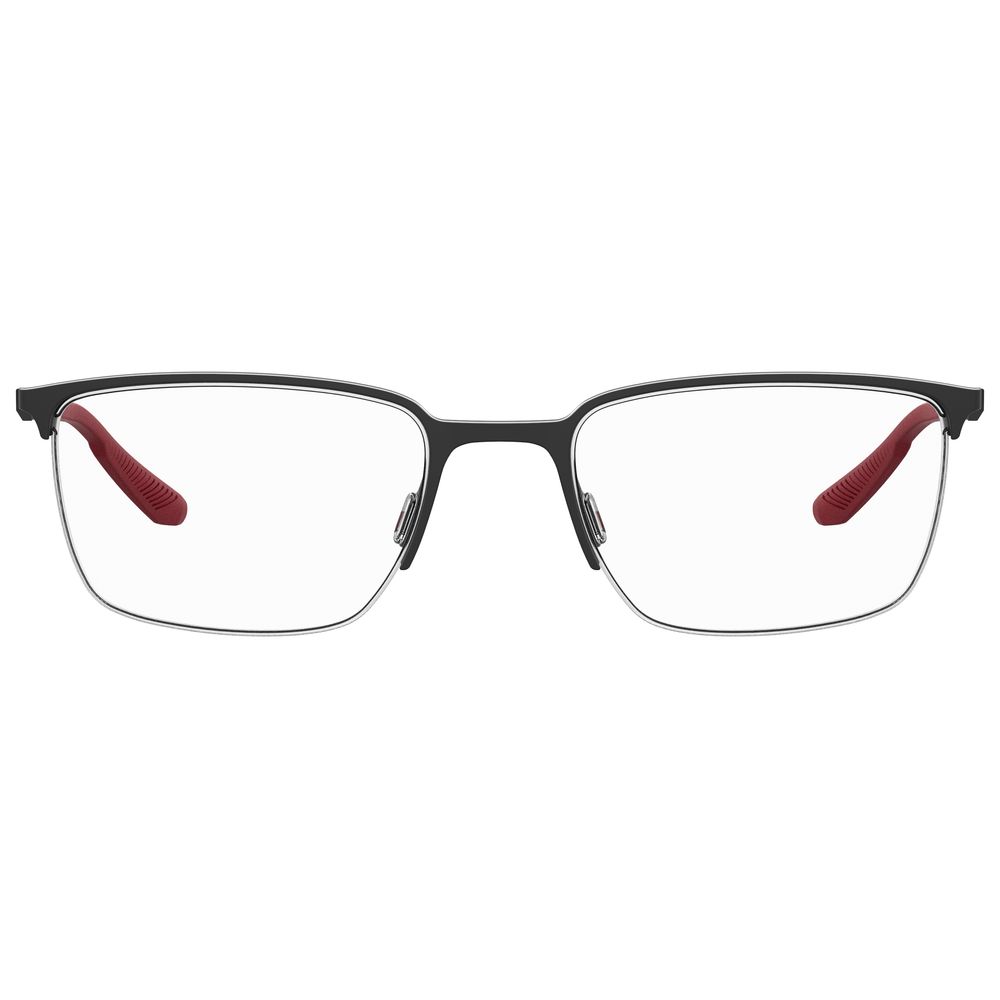 Under Armour Black Metal Frames glasses with red temple accents, model UA5005G003F41, measurements 54/19/140mm.