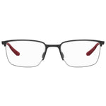 Under Armour Black Metal Frames glasses with red temple accents, model UA5005G003F41, measurements 54/19/140mm.