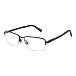 Land Rover Black Men Glasses Frame in stainless steel half-rim design with demo lenses, UVA & UVB protection, and spring hinge.