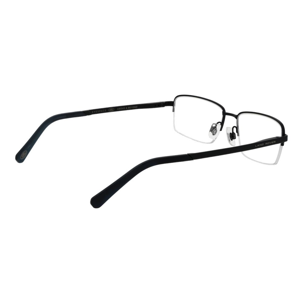 Land Rover Black Men Glasses Frame stainless steel half-rim with demo lenses, 100% UVA & UVB protection, browline style.