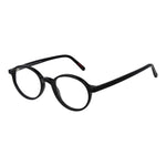 Andy Wolf Black Unisex Glasses Frame in full-rim acetate style, oval shape, with demo lenses, size 48-18-140.