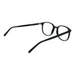 Andy Wolf Black Unisex Glasses Frame in acetate full-rim oval style with demo lenses, sleek black design, ideal for all genders.