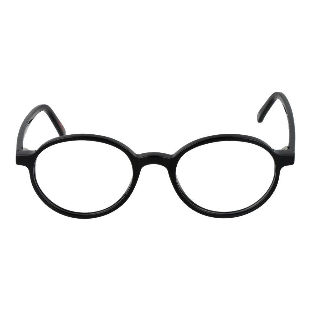 Andy Wolf Black Unisex Glasses Frame in acetate, full-rim oval design.