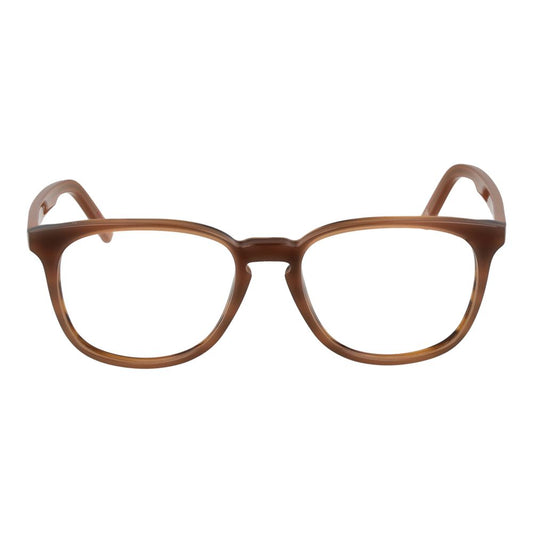 Andy Wolf Brown Unisex Glasses Frame with acetate full-rim design, square shape, and demo lenses, includes branded case.