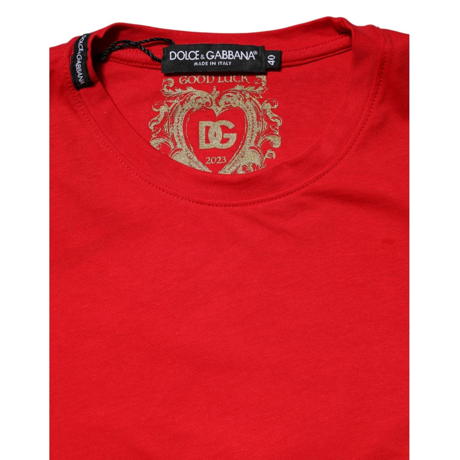 Dolce & Gabbana Red Crew Neck Short Sleeves Top T-shirt
