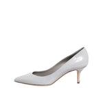 Dolce & Gabbana Light Gray Leather Kitten Heels Pumps Shoes