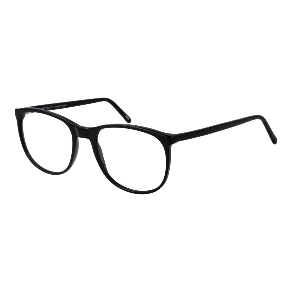 Andy Wolf Black Unisex Glasses Frame in full-rim black acetate design with demo lenses. Size 55-18-145.