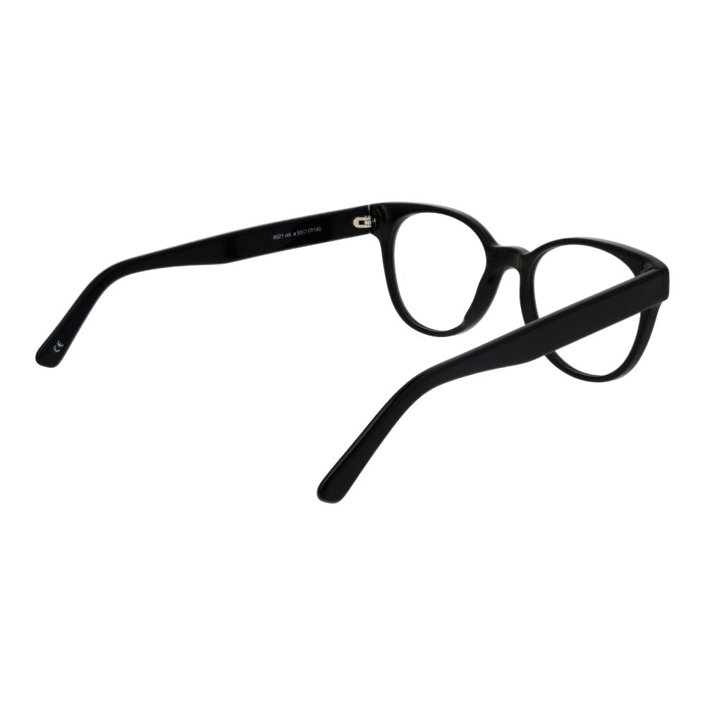 Andy Wolf Black Unisex Glasses Frame in full-rim acetate, showcasing a sleek panto style with demo lenses.