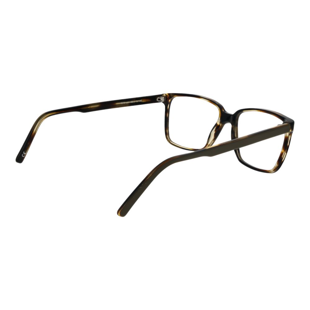 Andy Wolf Brown Unisex Glasses Frame in acetate material with rectangle full-rim style and demo lenses, shown with branded case.