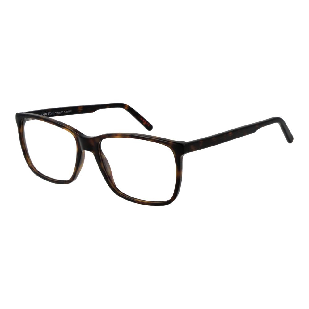 Andy Wolf Brown Unisex Glasses Frame, full-rim acetate with rectangle lenses, includes branded case