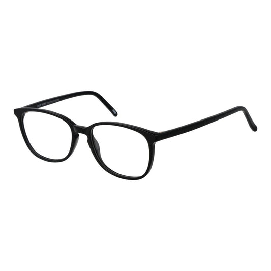 Andy Wolf Black Unisex Glasses Frame with acetate full-rim oval design, 52-15-140 fit, includes branded case