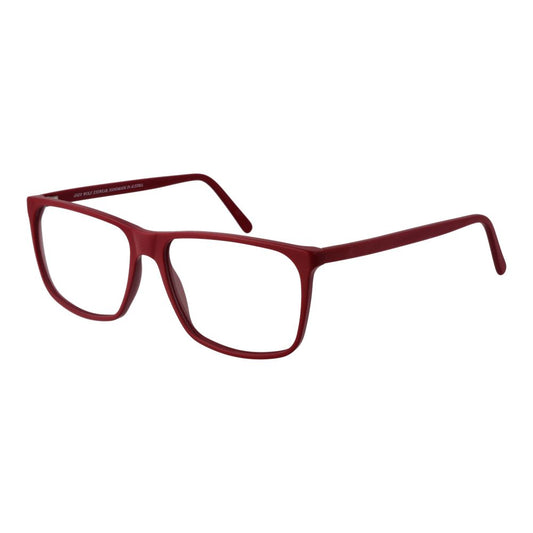 Andy Wolf Red Unisex Glasses Frame, full-rim acetate, size 61-15-145, featuring a stylish rectangular design for versatile wear.