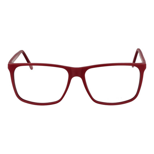 Andy Wolf Red Unisex Glasses Frame in full-rim design made of acetate, featuring a rectangular style and demo lenses.