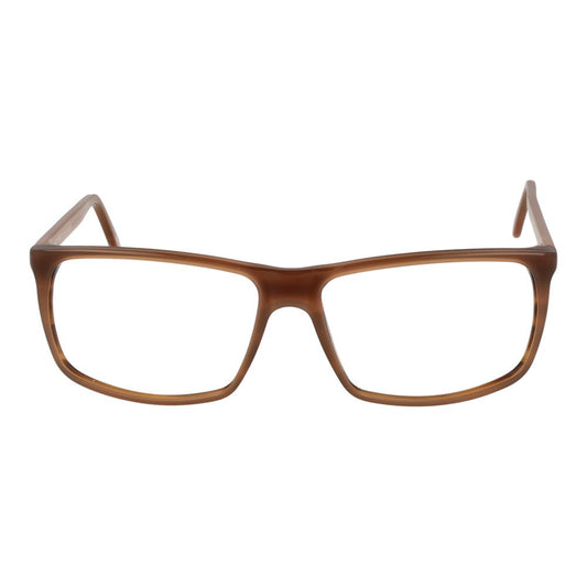 Andy Wolf Brown Unisex Glasses Frame with acetate full-rim, rectangle style, 57mm lenses width, includes branded case, no extra protection.