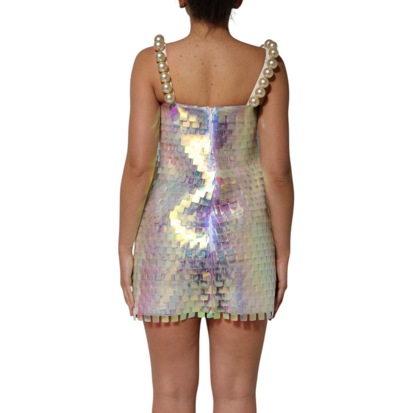 Dolce & Gabbana Multicolor Sequin Holographic Mini Dress