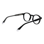 Polaroid Black Men Glasses Frame, full-rim cellulose propionate, size 48-21-145 with demo plastic lenses and spring hinge.