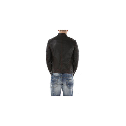 Dolce & Gabbana Black Goatskin Men Jacket