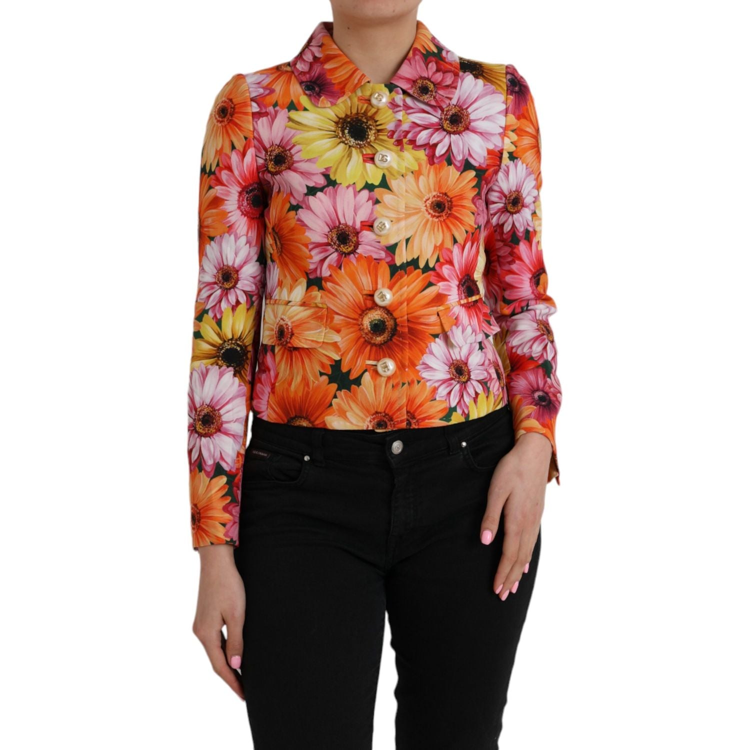 Dolce & Gabbana Multicolor Daisy Print Floral Fantasy Jacket