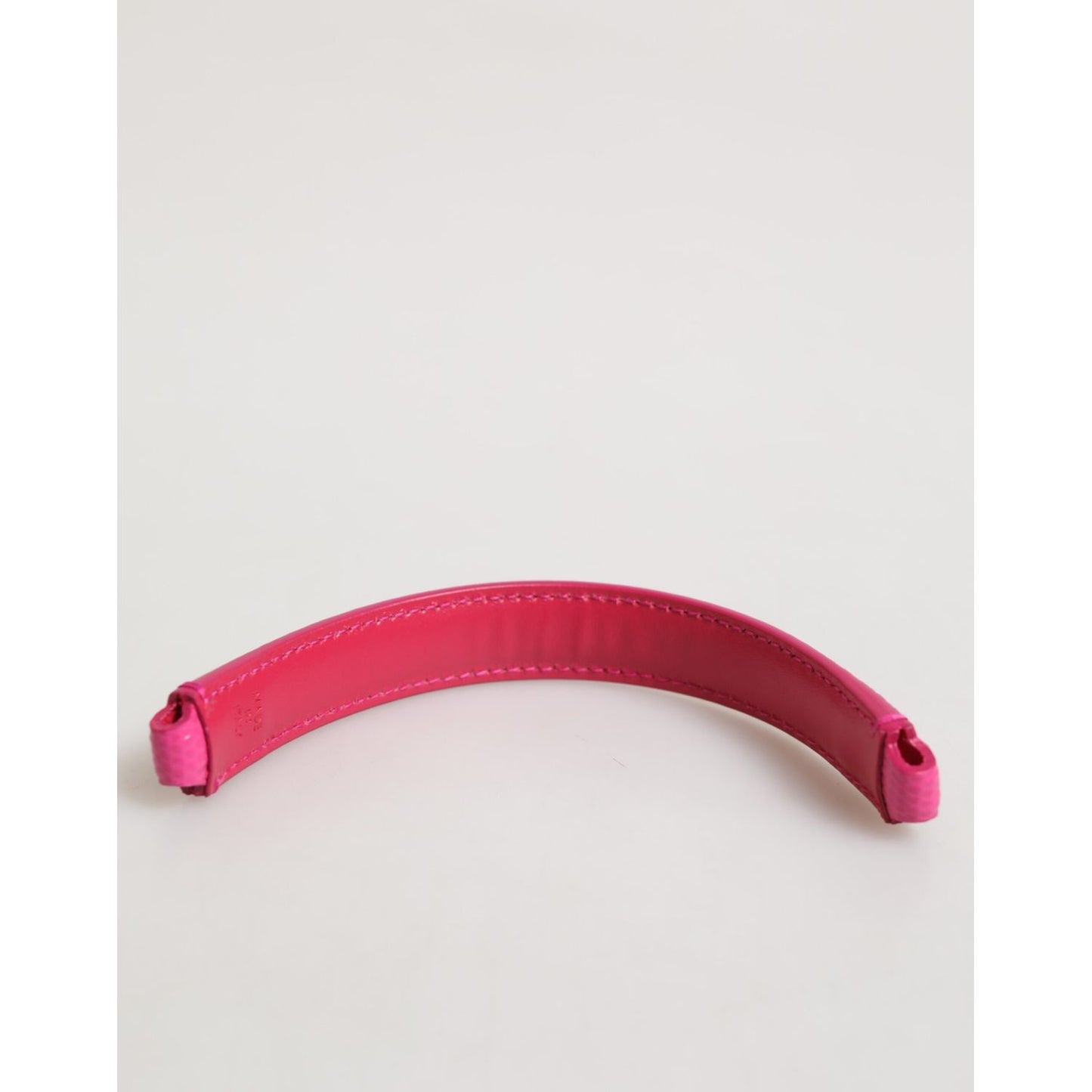 Dolce & Gabbana Pink Embellished Leather Bag Handle Women Shoulder Strap accessory in calf leather with logo details, handmade in Italy.