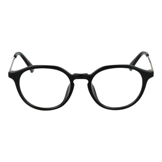 Polaroid Black Unisex Glasses Frame, full-rim polyamide design, demo lenses, stylish panto shape, 49-13-145 size.
