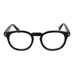 Polaroid Black Women Glasses Frame, full-rim panto style with cellulose propionate material, featuring a 49-21-145 size and spring hinge.