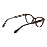 Polaroid Brown Women Glasses Frame full-rim cat eye plastic with demo lenses and spring hinge, size 52-17-145.