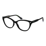Polaroid Black Women Glasses Frame with full-rim cat eye design, cellulose propionate material, and spring hinge, size 55-16-145.