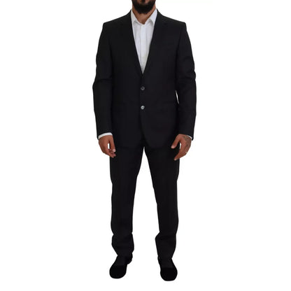 Dolce & Gabbana Melange Grey Wool 2 Piece MARTINI Suit