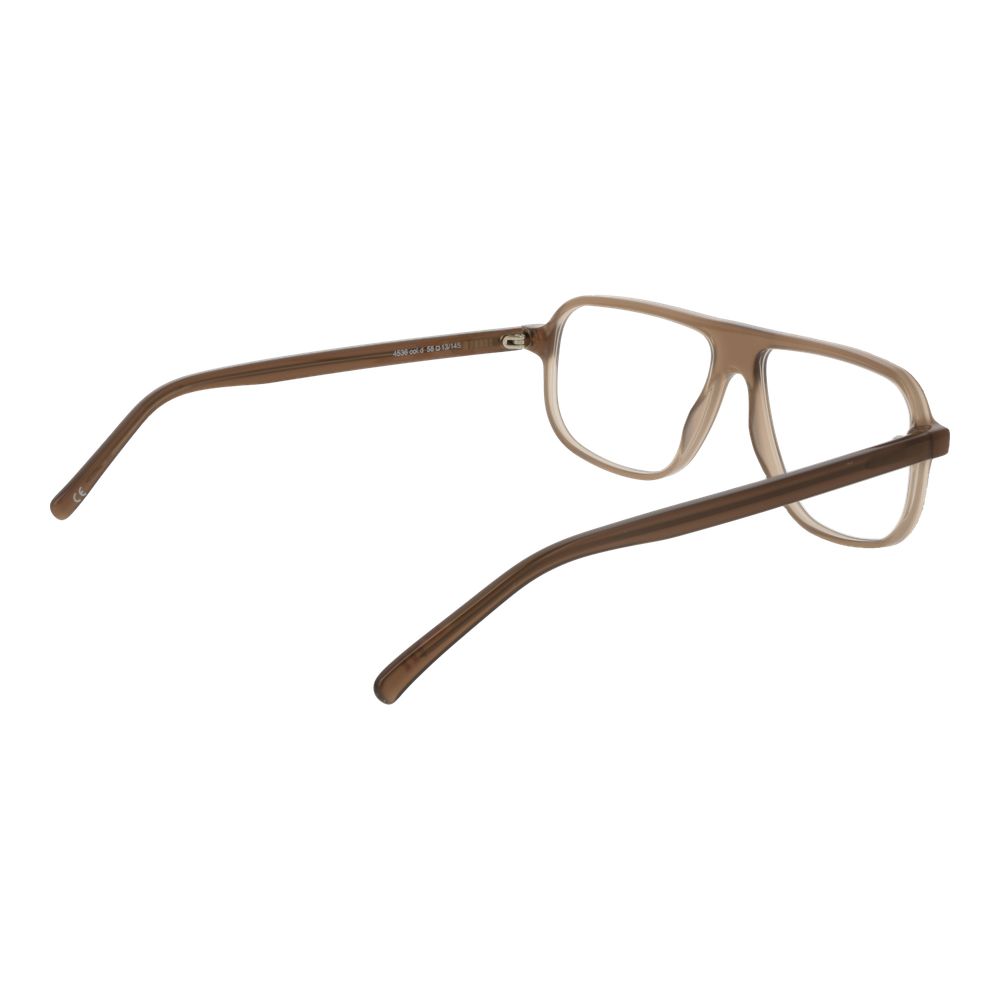 Andy Wolf Beige Unisex Glasses Frame in acetate, full-rim aviator style with demo lenses, featuring beige color and no spring hinge.