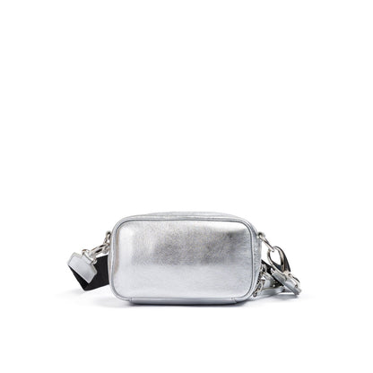 Dsquared² Silver Paillettes and Leather Clutch Bag Dsquared²