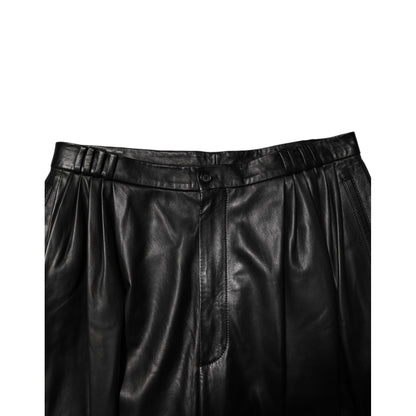 Dolce & Gabbana Black Lamb Leather Trousers Men Pants