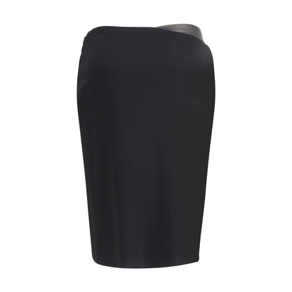 Versace Black Viscose Midi Skirt