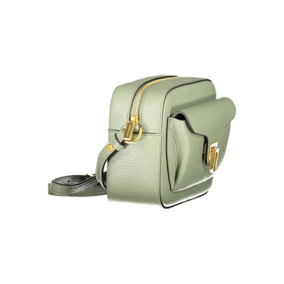 Coccinelle Green Leather Women Handbag with adjustable strap and pockets, showcasing luxury and practicality in stylish design.