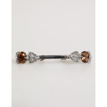 Dolce & Gabbana Lapel Pin 925 Sterling Silver Crystals Accessory Brooch with sparkling embellishments on a white background.